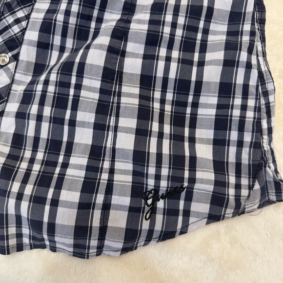 Vintage Guess Los Angeles Women’s Plaid Western Pearl Snap Button Down Shirt M - Picture 4 of 6